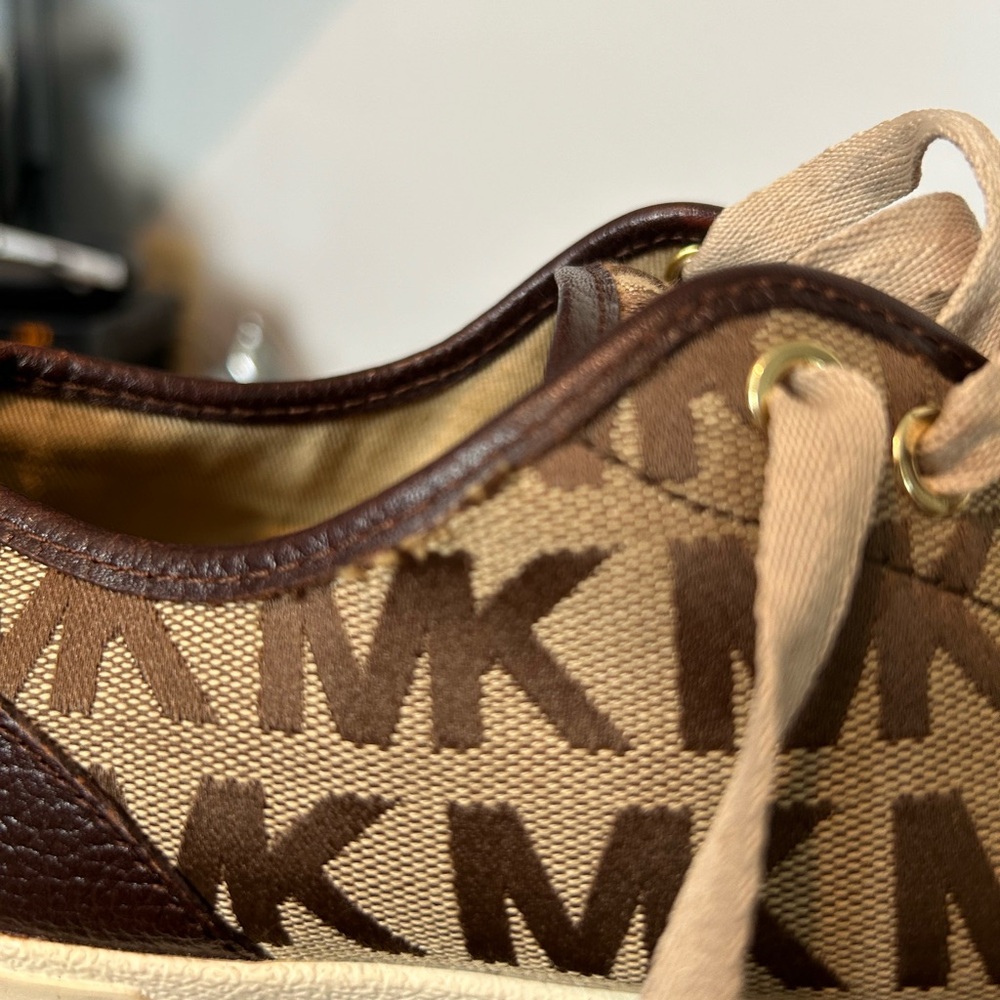 MICHAEL Michael Kors Brown and Tan MK Logo Sneakers - Picture 8 of 8